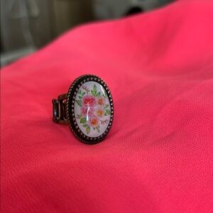 Paparazzi Pink and Green Ornate Ring
